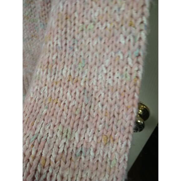 Donagain Woman L Sweater Pink Button Collared Long Sleeve Casual Big Knit... - Picture 7 of 9